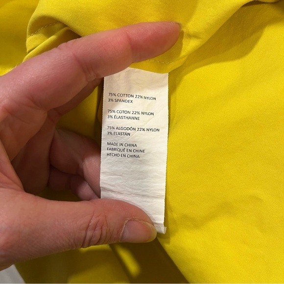 ROKSANDA yellow dress size medium mini bow cotton casual short sleeve spring - Picture 15 of 16
